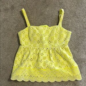 Lilly Pulitzer Yellow Sleeveless Eyelet Top